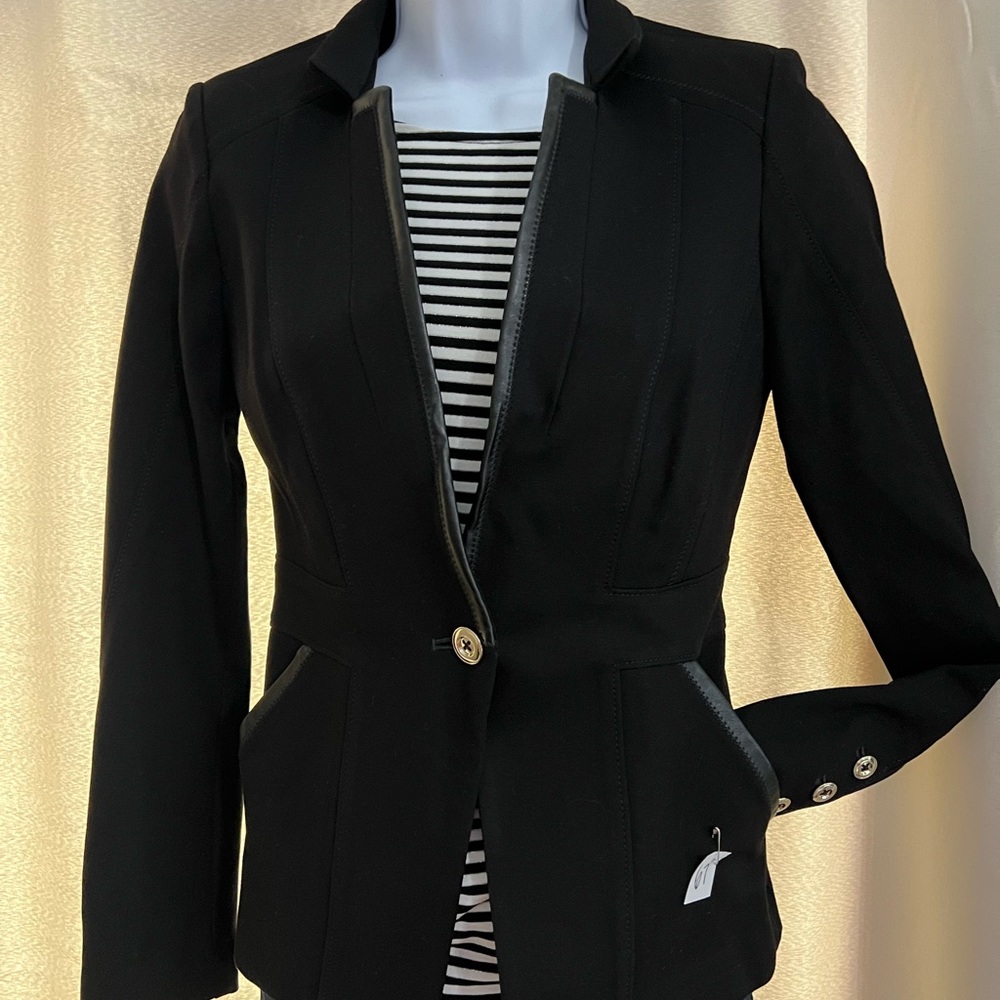 White House Black Market Black Blazer with Gold Button